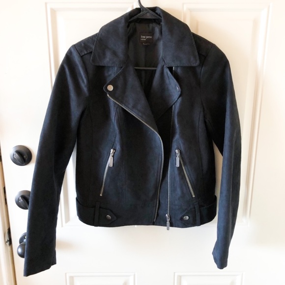 free press Jackets & Blazers - free press black faux suede moto jacket